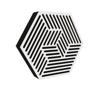 2 Pack - Wall-Mounted Acoustic Panel | Sound-Absorbing & Decorative Wood Panels for Echo Reduction | Home and Studio Acoustic Treatment | Color: [ White | HEXAGON]