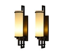 2 Pack Wall Sconce, Tradital Vintage Wall Lamp, Bathroom vanity light with Glass Shade, Industrial Cylinder Wall Mount Lighting Fixtures for Bedroom Vanity Mirror Hallway Kitch