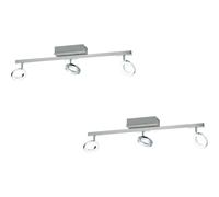 2 PACK Wall Spot Light Aluminium Chrome Shade Satined Plastic LED 3x3.2W 2x3.3W