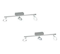 2 PACK Wall Spot Light Aluminium Chrome Shade Satined Plastic LED 3x3.2W 2x3.3W Loops Multi One Size