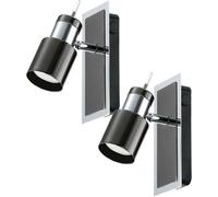 2 PACK Wall Spot Light Colour Back Plate & Shade Nickel Black GU10 5W Included