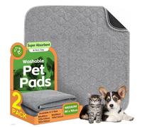 2 Pack Washable Dog Pee Pads - Instantly Absorbent and Reusable for Puppy Training - Waterproof Pet Mat for Rabbits, Guinea Pigs, Bunnies, and Small Animals - 80x90cm