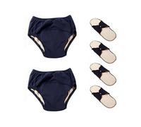 2 Pack Washable Incontinence Briefs for Adults - Breathable Leak-Proof Cotton Underwear with 4 Pads, Suitable for Men & Women, Mild Bladder Control (Grey M & Blue M)