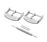 2 Pack Watch Bands Pin Buckle - Watch Band Clasp - Choice of Colors & Widths - Vacuum PVD Finish