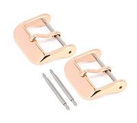 [2-Pack] Watch Bands Straps Buckle Replacement, Wellfit Watch Band Clasp - Choice of Color and Size - Vacuum PVD Finish, (20mm, Rose Gold)