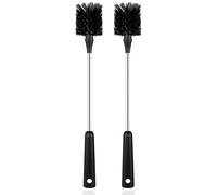[2 Pack] Water Bottle Brushes, Stainless Steel Long Handle Baby Bottle Scrub Cleaning Brush for Sports Bottles, Cups, Dishes, Coffee Mugs, Glasswares, Tumblers, Wine Decanters