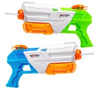 2 Pack Water Guns for Kids Adults, 800ml Water Blaster with 4 Spray Modes, Long Range up to 33ft