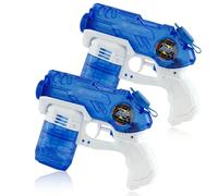 2 Pack Water Guns with Tanks for Kids Adults Squad Games, Transparent Space Up To 8M Shooting Distance, Long Range, Summer Swimming Pool, Beach Party Favors, Water Fighting Play Toys Size-18.5cm