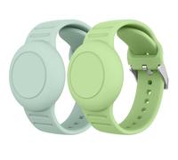 [2 Pack]Waterproof AirTag Holder for Kids Compatible with Apple Air Tag GPS Tracker, Silicone Adjustable AirTag Bracelets Bands, Anti-Lost Lightweight Secure Soft Strap Loop for Child, Toddler
