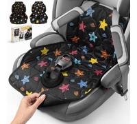 2 Pack Waterproof Baby Car Seat Protector, Potty Training Car Seat Liner with Cute Patterns for Toddlers Kids, Extended Coverage Design, Universal Fit, Stars & Fruits