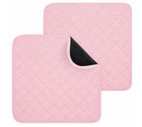 2 Pack Waterproof Chair Pads for Incontinence - Waterproof Seat Protector Pads 22" X 21", Resuable Washable Non-Slip Absorbent Chair Seat - Absorbent for Bed, Seat, Car, Wheelchair & Recliner（Pink）