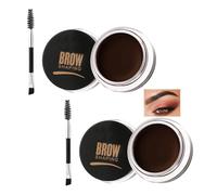 2-Pack Waterproof Eyebrow Pomade Kit with Dual-Ended Brush, Smudge-Proof and Long-Lasting 3D Brow Gel Soap, Oil-Free Quick-Dry,Natural-Looking Brows with 12 Hour Hold (Black Coffee)