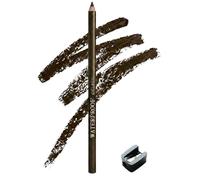 2-Pack Waterproof Eyeliner Pencil in Dark Brown with Sharpener - Creamy Smudge-Proof Kohl Liner for Long-Lasting Natural or Smokey Eye Makeup, Fine Point Precision & Rich Color