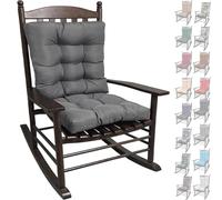 2-Pack Waterproof High-Back Garden Rocking Chair Cushions - 6-8cm Thick Padding with Ties Indoor/Outdoor Replacement Seat Pads for Rattan & Patio Chairs 48x48x8/58x48x8cm