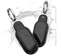 2 Pack Waterproof Keychain Holder Case for Samsung Galaxy SmartTag2, Tracker Protective Case Compatible SmartTag 2, Smart Tag 2 Holder with Key Ring for Luggage,Keys,Pets (Black+Black)