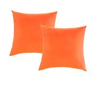2 Pack Waterproof Outdoor Cushion Cover 18 x 18 Inch Garden Patio Pillow Case Square Throw Pillow Case for Sofa Bench Balcony Tent Park Scatter Throw Orange