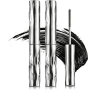 2 Pack Waterproof Smudge Proof Volumising Lengthening Metal Wand Mascara Set Black - Features A Fine Spiral Brush For Sensitive Eyes Providing A 4D Curl Effect For Clump Free Defined Dramatic Lashes