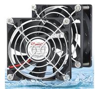 2 Pack Wathai IP67 Waterproof 80mm 24V DC Cooling Fan Dual Ball High Speed for PC Case, Electronics Equipment
