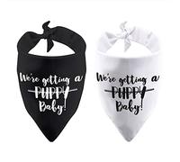 2 Pack We’re Getting a Puppy Baby Dog Bandana Pregnancy Announcement Baby Announcement Gift (Getting a Puppy Baby D)