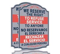 2 Pack “ We Reserve the Right to Refuse Services to Anyone” Bilingual Sign,Spanish ''NO RESERVAMOS EL DERECHO A RECHAZAR EL SERVICIO'' Signs,14×10 Inches Metal Sturdy Free Rust Aluminum Sign