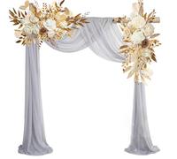 2 Pack Wedding Arch Artificial Flower Arrangement Set Fake Flowers Welcome Wedding Signs Floral Decorations for Wedding Decoration Ceremony (#2)