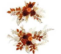 2 Pack Wedding Arch Flowers Artificial Flower Arrangement Set Fake Flowers Welcome Wedding Signs Floral Decorations for Wedding Decoration Ceremony