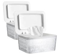 2 Pack Wet Baby Wipes Dispenser - Large Capacity Wipe Holder Seal-Designed Dust-Proof Wet Wipes Container Keep Diaper Wipes Fresh