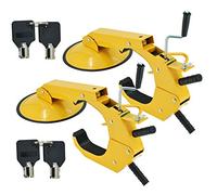 2 Pack Wheel Lock Clamp Boot Tire Claw Adjustable for RV Boat Trailer Truck Auto Car Heavy Duty Steel Anti-Theft Lock Towing Security Device