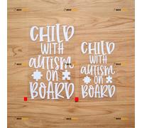 2 Pack White, 15.2cm, 20.3cm - Child with Autism On Board Autistic May Not Respond to Verbal Commands Car Truck Bumper Sticker Decal Vinyl - No Background Die Cut