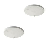 2 Pack White 3 Outlet Round Flat Metal 200mm Ceiling Rose Multi Pendant Lamp Cord and Cable Grip Canopy Holder Cover Plate For Home And DIY Chandelier Cluster Indoor Pendant Lighting Home Decoration
