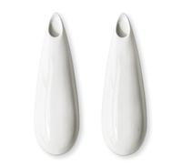 2 Pack White Ceramic Wall Vases,11.8 Inch Wall Hanging Plant Holder,Cubicle Modern Decor Plant Holder Vase for Indoor Plants, Hanging Propagation Flower Pots for Air Vases