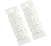 2 Pack White Florist Wire for Wreath Making, 22 Gauge White Floristry Wreath Wire Christmas Floral Binding Wires Flexible Paddle Crafting Wires for Wreaths Making Garden Flower Arrangements Craft