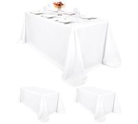 2 Pack White Rectangle Tablecloth 90×132 inch Table Cloth Polyester,White Tablecloths for Rectangle Tables Waterproof Stain Resistant Washable Rectangle Table Cover in Bulk for Wedding Party Buffet