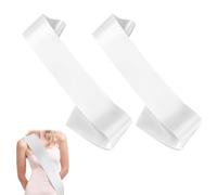 2 Pack White Sash Plain Beauty Pageant Sashes Blank Satin Sashes for Pageants, Plain White Sash, Blank Sashes to Decorate Sashes, DIY Sash for Party Decorations, Wedding, Bridal Shower Birthday Party