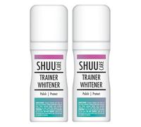 2 Pack White Shoe Whitener 75ml - Colour Restorer and Polish for Trainers, Sneakers, Canvas and Leather Shoes, Brightens and Cleans Soles, Removes Stains and Dirt