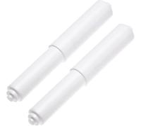 2 Pack - White Toilet Paper Holder Spring Loaded Roller Replacement Rod,Toilet Roll Holder Insert, Spring Loaded Toilet Roll Holder Insert in Bathroom Replacement Roller Spring Loaded Spindl