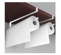 2-Pack White Under-Cabinet Paper Towel Holder - No-Drill Self-Adhesive Kitchen Roll Organiser for Kitchen, Bathroom & Utility Rooms