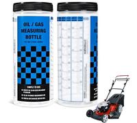 [2-Pack] Wide Mouth Oil/Gas Measuring Bottle - Reusable Mixing Bottle For Two Stroke Engines - Six Different Ratios & Smudge-Proof Measurements in Gallons & Liters - Mix Oil/Fuel Hundreds of Times