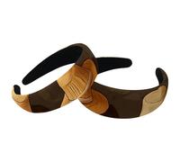 2 PACK Wide Top Turban Velvet Hair Bands, West Style Cowboy Hats Pattern Vintage Fashion Head Wrap, Hair Head Bands Elastic Headband for Women, 2 Size
