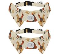 2 Pack Wild Western Cowgirls Women with Horse Rodeo Dog Collar with Bowtie, Adjustable Cute Lapel Design Bow Tie Pet Collar for Small Dogs Puppies and Cats