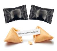 2 Pack Will You Be My Godfather Fortune Cookies | Godfather Proposal Gifts | Baby Announcement Ideas | Fun Pregnancy Reveal | Vegan, UK Baked | Colour Coded Wrapper