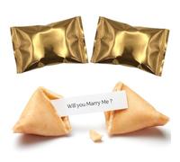 2 Pack Will You Marry Me Fortune Cookies | Unique Engagement Gift & Presents | Wedding Proposal Decorations | Valentines Day I Love You Card Alternative | Vegan & UK Baked Treat