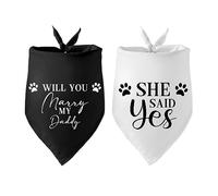 2 Pack Will You Marry My Daddy She Said Yes Dog Bandana Dog Wedding Bandana Bridal Shower Gift Wedding Engagement Photo Prop Accessories for Dog Lovers Owner Gift