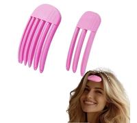 2 Pack Wind Shaping Styling Comb for Fluffy Bangs,Easy High Crown Volume Tool for Men and Women,Volumizing Hair Clips Instant No-Trace Hair Root Lifting Clips for Natural Voluminous Look,Pink