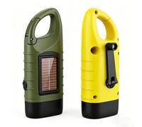 2 Pack Wind Up Torch Solar Hand Crank Torch LED Emergency Flashlight Portable Outdoor Light Multi Function Camping Hiking Survival Gear for Outdoor Hiking, Power Outage Emergency Use [Energy Class