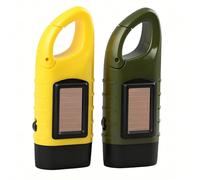 2 Pack Wind Up Torch Solar Hand Crank Torch LED Rechargeable Emergency Flashlight with Carabiner Clip Super Bright for Camping Hiking essentials & Power Outages Portable Outdoor Light survival kits