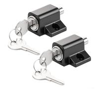 2 Pack Window and Patio Door Locks Stainless Steel Surface-Mounted Security Lock for UPVC Sliding Doors and Windows Reinforced Bolt with Push-Button Locking and Key Release