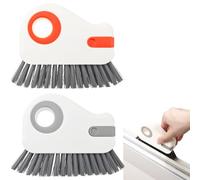 2 Pack Window Cleaning Brush, Window Track Kitchen Cleaning Brushes with A Fluted Dustpan, Hard Bristle Crevice Cleaning Brush for Sliding Door Track, Window Sill, Window Seal