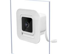2 Pack Window Mount fits for Wyze Cam V4/V3 - Stick-On Glass Camera Holder for Outdoor Monitoring, Birdwatching, Pet Viewing, No-Drill Mount for Renters - Not for Double Pane or Frosted Glass,White
