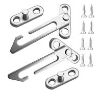 2 Pack Window Safety Restrictors Locks Left Right-Handed Safety Catch with Screws Window Ventilation Lock for Home School Office Adjustable Window Restrictor Locks